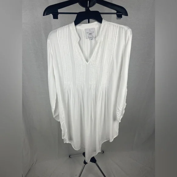 Area Stars Handkerchief Hem White long sleeve Mini Dress Size Medium (8-10) NWT - Picture 6 of 14